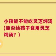 小孩能不能吃灵芝炖汤(能否给孩子食用灵芝炖汤？)
