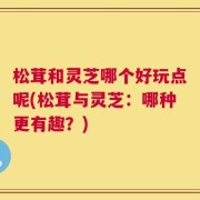 松茸和灵芝哪个好玩点呢(松茸与灵芝：哪种更有趣？)