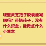 破壁灵芝孢子胶囊能减肥吗？带俩孩子，没有什么资金，能做点什么小生意