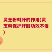 灵芝粉对肝的作用(灵芝粉保护肝脏功效不俗)