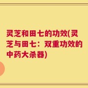 灵芝和田七的功效(灵芝与田七：双重功效的中药大杀器)