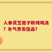 人参灵芝孢子粉炖鸡汤？补气养生佳品？