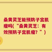 桑黄灵芝能预防子宫肌瘤吗(“桑黄灵芝：有效预防子宫肌瘤？”)