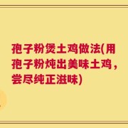 孢子粉煲土鸡做法(用孢子粉炖出美味土鸡，尝尽纯正滋味)