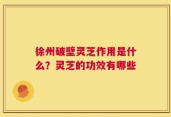 徐州破壁灵芝作用是什么？灵芝的功效有哪些