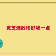 灵芝酒放啥好喝一点