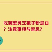 吃破壁灵芝孢子粉忌口？注意事项与禁忌？