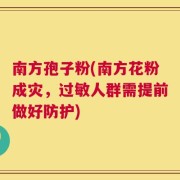 南方孢子粉(南方花粉成灾，过敏人群需提前做好防护)