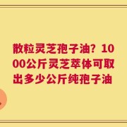 散粒灵芝孢子油？1000公斤灵芝萃体可取出多少公斤纯孢子油