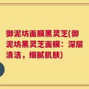 御泥坊面膜黑灵芝(御泥坊黑灵芝面膜：深层清洁，细腻肌肤)