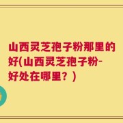 山西灵芝孢子粉那里的好(山西灵芝孢子粉-好处在哪里？)