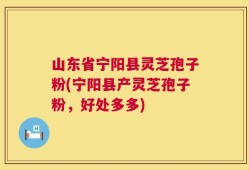 山东省宁阳县灵芝孢子粉(宁阳县产灵芝孢子粉，好处多多)