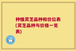种植灵芝品种和价位表(灵芝品种与价格一览表)