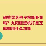破壁灵芝孢子粉能补肾吗？九阳破壁机打黑芝麻糊用什么功能