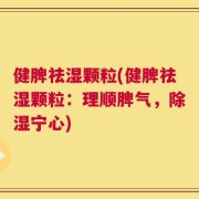 健脾祛湿颗粒(健脾祛湿颗粒：理顺脾气，除湿宁心)