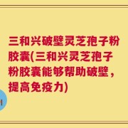 三和兴破壁灵芝孢子粉胶囊(三和兴灵芝孢子粉胶囊能够帮助破壁，提高免疫力)