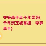 夺笋高手点千年灵芝(千年灵芝被掌握：夺笋高手)