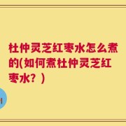 杜仲灵芝红枣水怎么煮的(如何煮杜仲灵芝红枣水？)