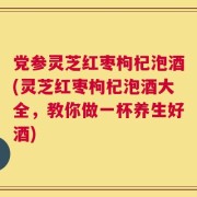 党参灵芝红枣枸杞泡酒(灵芝红枣枸杞泡酒大全，教你做一杯养生好酒)