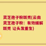 灵芝孢子粉斑秃(云南灵芝孢子粉：有效缓解斑秃 让头发重生)