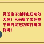 灵芝孢子油降血压功效大吗？已采集了灵芝孢子粉的灵芝功效作用怎样呢？