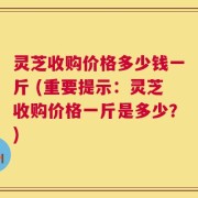 灵芝收购价格多少钱一斤 (重要提示：灵芝收购价格一斤是多少？)