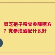 灵芝孢子粉党参降糖方？党参泡酒配什么好