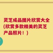 灵芝成品图片欣赏大全(欣赏多款精美的灵芝产品照片！)