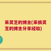 采灵芝的博主(采摘灵芝的博主分享经验)