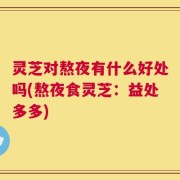 灵芝对熬夜有什么好处吗(熬夜食灵芝：益处多多)
