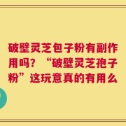 破壁灵芝包子粉有副作用吗？“破壁灵芝孢子粉”这玩意真的有用么