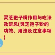 灵芝孢子粉作用与吃法及禁忌(灵芝孢子粉的功效、用法及注意事项)
