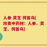 人参 灵芝 何首乌(珍贵中药材：人参、灵芝、何首乌)