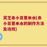 灵芝赤小豆薏米水(赤小豆薏米水的制作方法及功效)