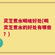 灵芝煮水喝啥好处(喝灵芝煮水的好处有哪些？)