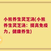 小熊养生灵芝汤(小熊养生灵芝汤：提高免疫力，健康养生)