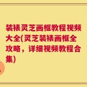 装裱灵芝画框教程视频大全(灵芝装裱画框全攻略，详细视频教程合集)