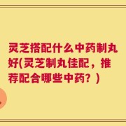灵芝搭配什么中药制丸好(灵芝制丸佳配，推荐配合哪些中药？)