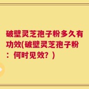 破壁灵芝孢子粉多久有功效(破壁灵芝孢子粉：何时见效？)