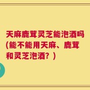 天麻鹿茸灵芝能泡酒吗(能不能用天麻、鹿茸和灵芝泡酒？)