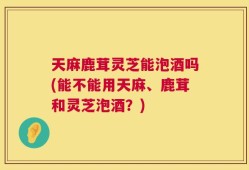 天麻鹿茸灵芝能泡酒吗(能不能用天麻、鹿茸和灵芝泡酒？)