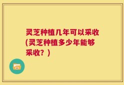 灵芝种植几年可以采收(灵芝种植多少年能够采收？)
