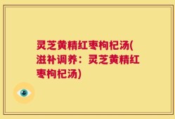 灵芝黄精红枣枸杞汤(滋补调养：灵芝黄精红枣枸杞汤)