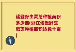诸暨野生灵芝种植面积多少亩(浙江诸暨野生灵芝种植面积达数十亩)