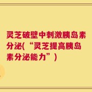 灵芝破壁中刺激胰岛素分泌(“灵芝提高胰岛素分泌能力”)