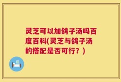 灵芝可以加鸽子汤吗百度百科(灵芝与鸽子汤的搭配是否可行？)