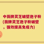 中薇牌灵芝破壁孢子粉(薇牌灵芝孢子粉破壁，强效提高免疫力)