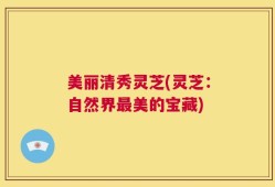 美丽清秀灵芝(灵芝：自然界最美的宝藏)