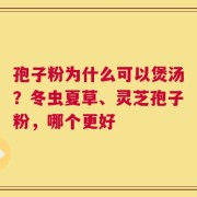 孢子粉为什么可以煲汤？冬虫夏草、灵芝孢子粉，哪个更好