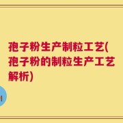 孢子粉生产制粒工艺(孢子粉的制粒生产工艺解析)
